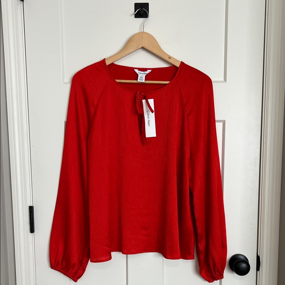 Calvin Klein Vibrant Red alert Blouse L/G